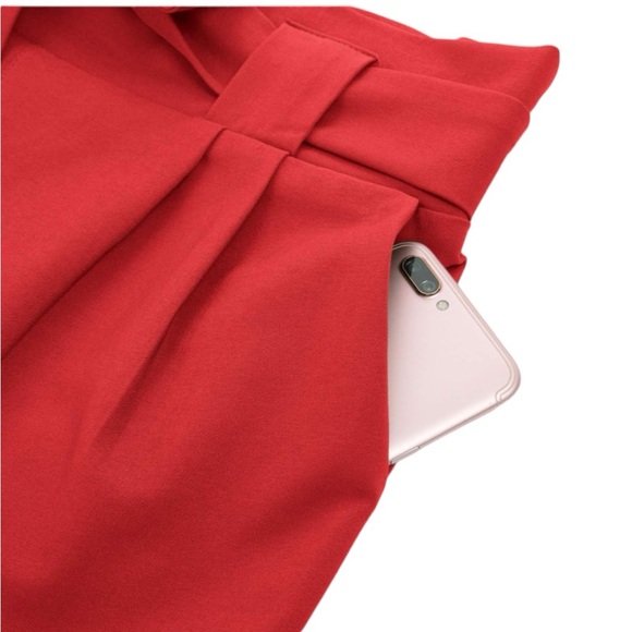 Red Casual High Waist Pencil Pants with Bow-Knot Pockets. Medium. July 4th!🇺🇸 - Picture 5 of 10